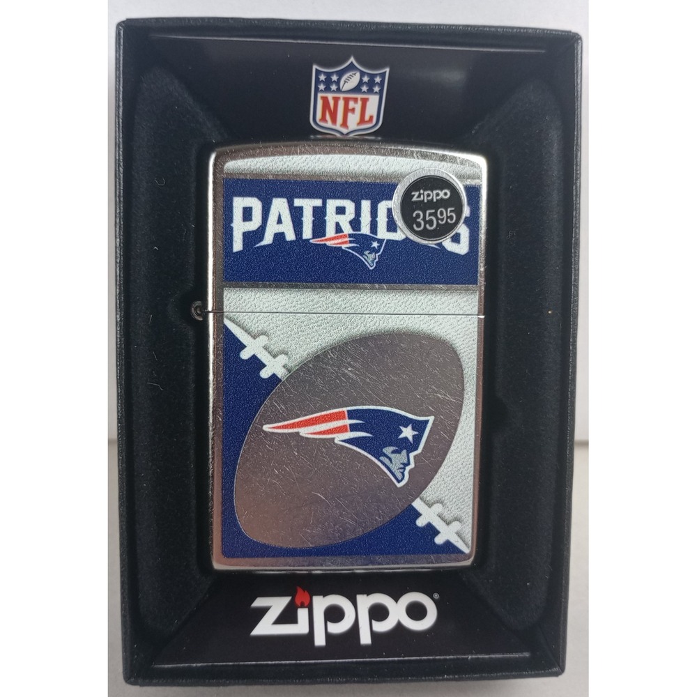 Brand New in Box Genuine Zippo NFL Lighter New England Patriots Football
